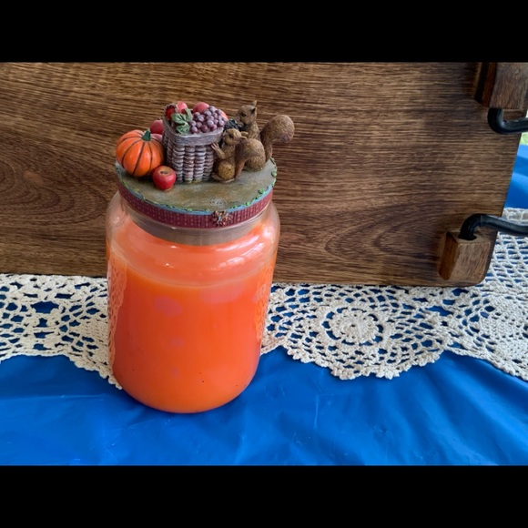 Lang Candles Other - Lang Fall Candle Topper w/Orange Sherbet Jar Candle